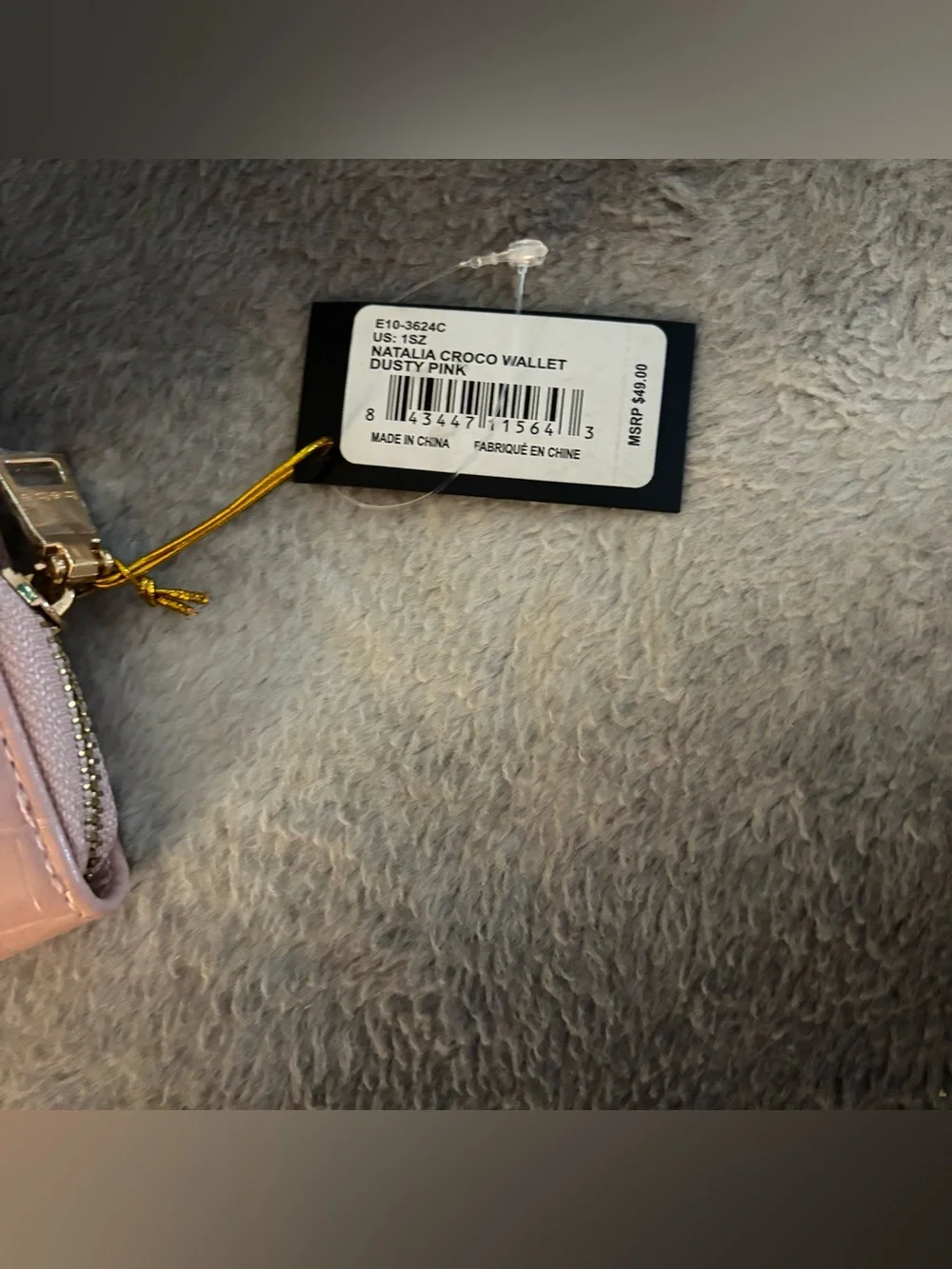 Bebe Natalia Croco Zip Around Wallet Dusty Pink Gold Hardware BNWT Box